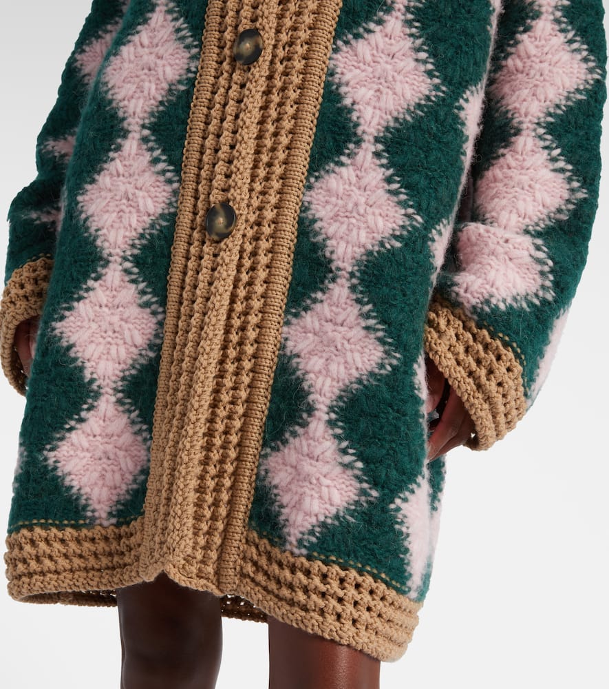 La Doublej Bowling Crocheted Wool-blend Cardigan In Multi