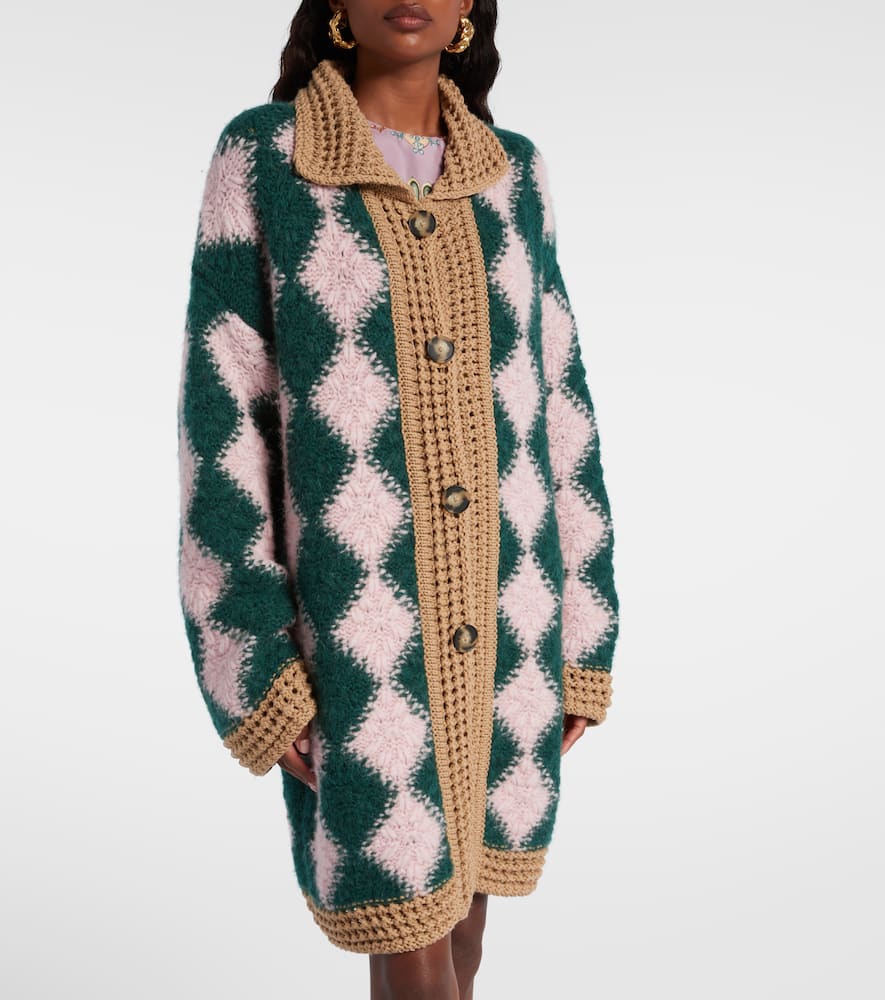La Doublej Bowling Crocheted Wool-blend Cardigan In Multi