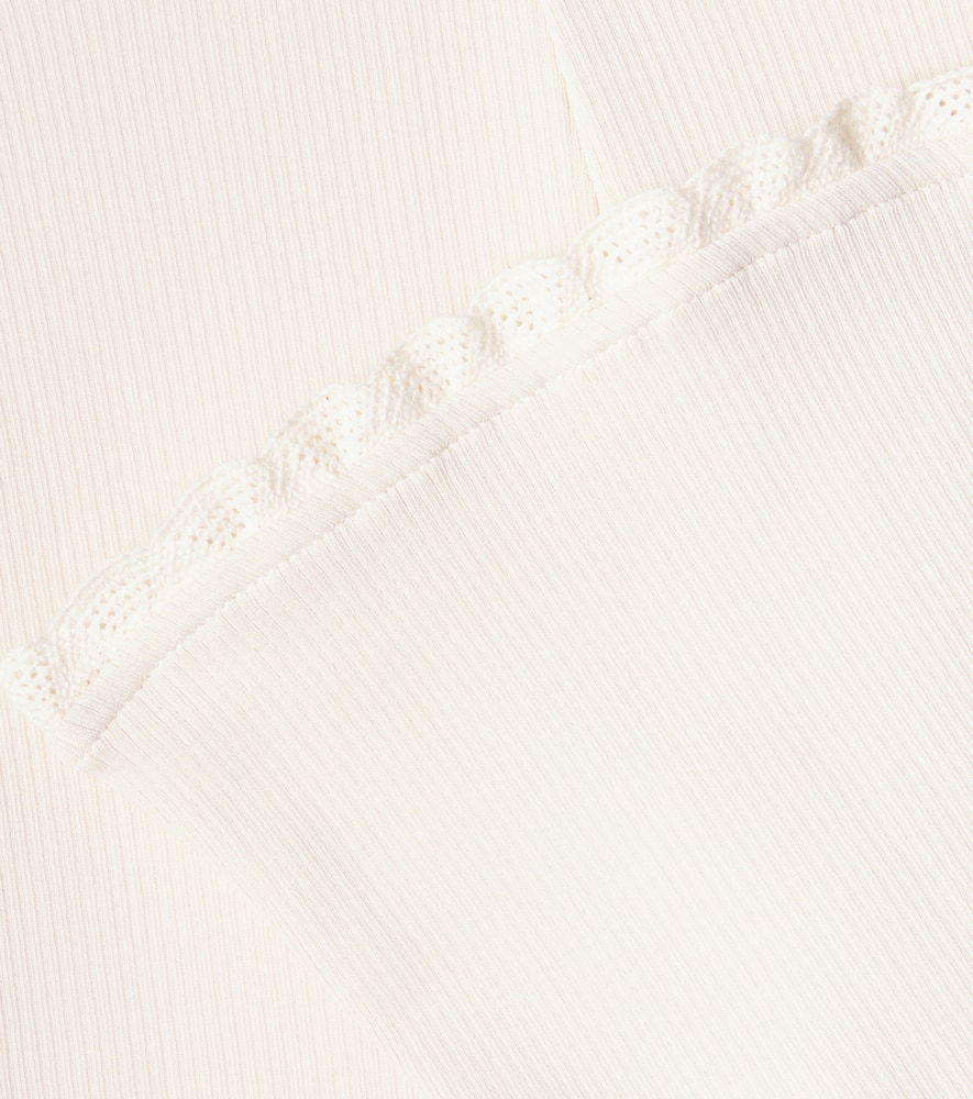 Donsje Jentje Ruffled Cotton-blend Wide-leg Pants In White