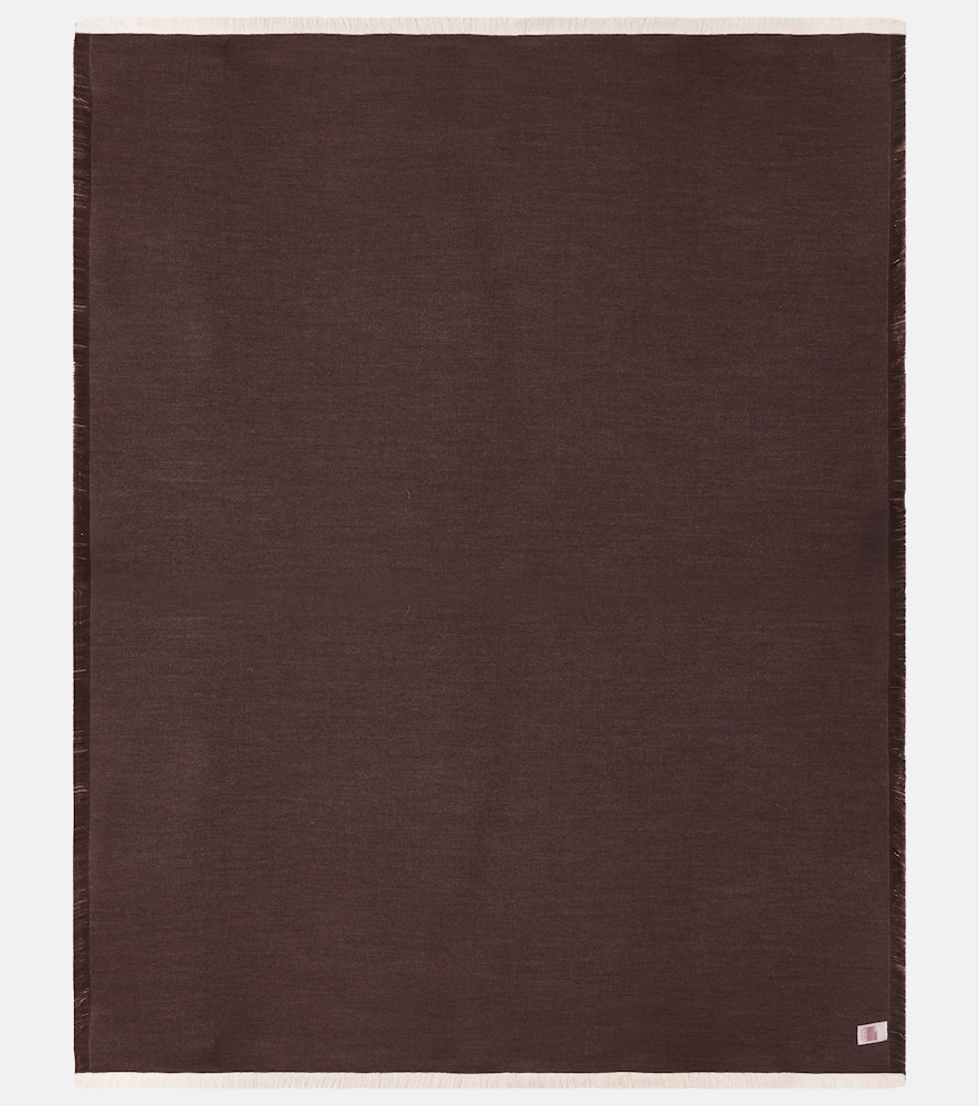 Etro Pegaso Wool Throw In Brown