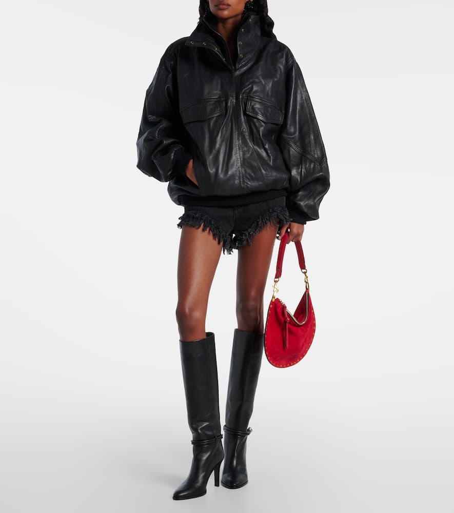 Isabel Marant Ieva Button 90 Leather Knee-high Boots In Black