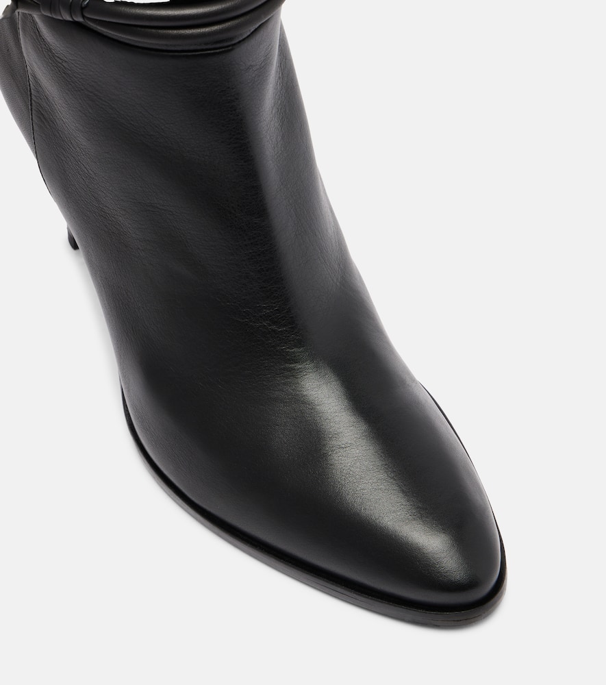 Isabel Marant Ieva Button 90 Leather Knee-high Boots In Black