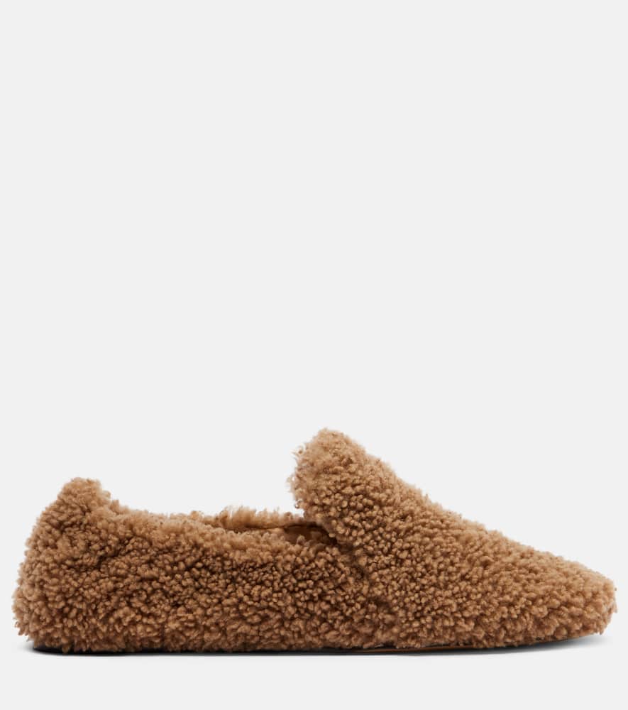 Le Monde Beryl Le Monde Béryl Orlando Shearling Slip-on Shoes In Brown