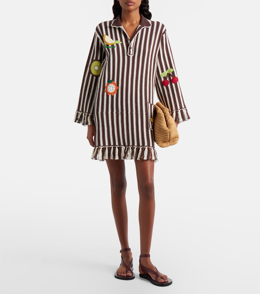 Alémais Sundae crochet embroidered cotton kaftan