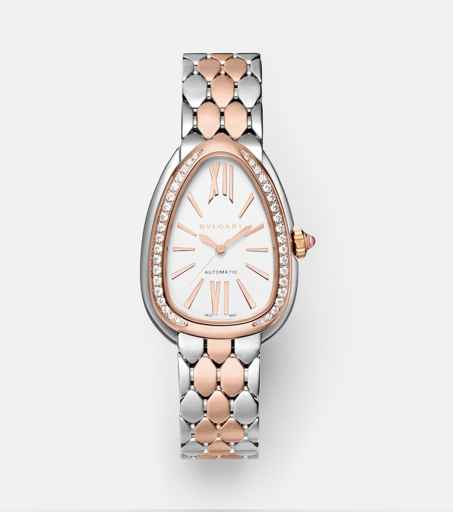Bvlgari Montre Serpenti Seduttori en or rose 18 ct acier et diamants 19100$