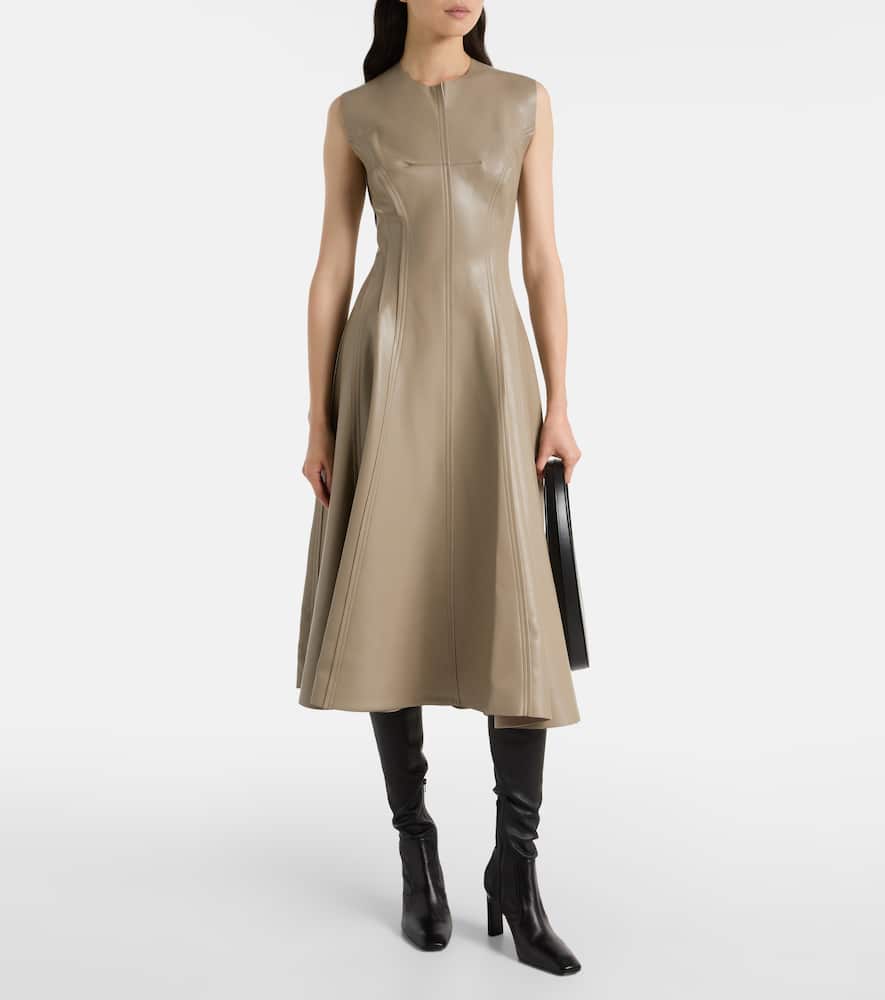 Norma Kamali Grace Midi Dress In Brown