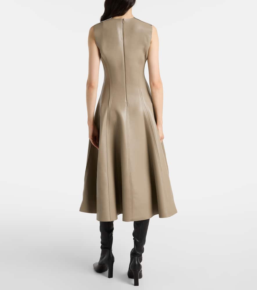 Norma Kamali Grace Midi Dress In Brown