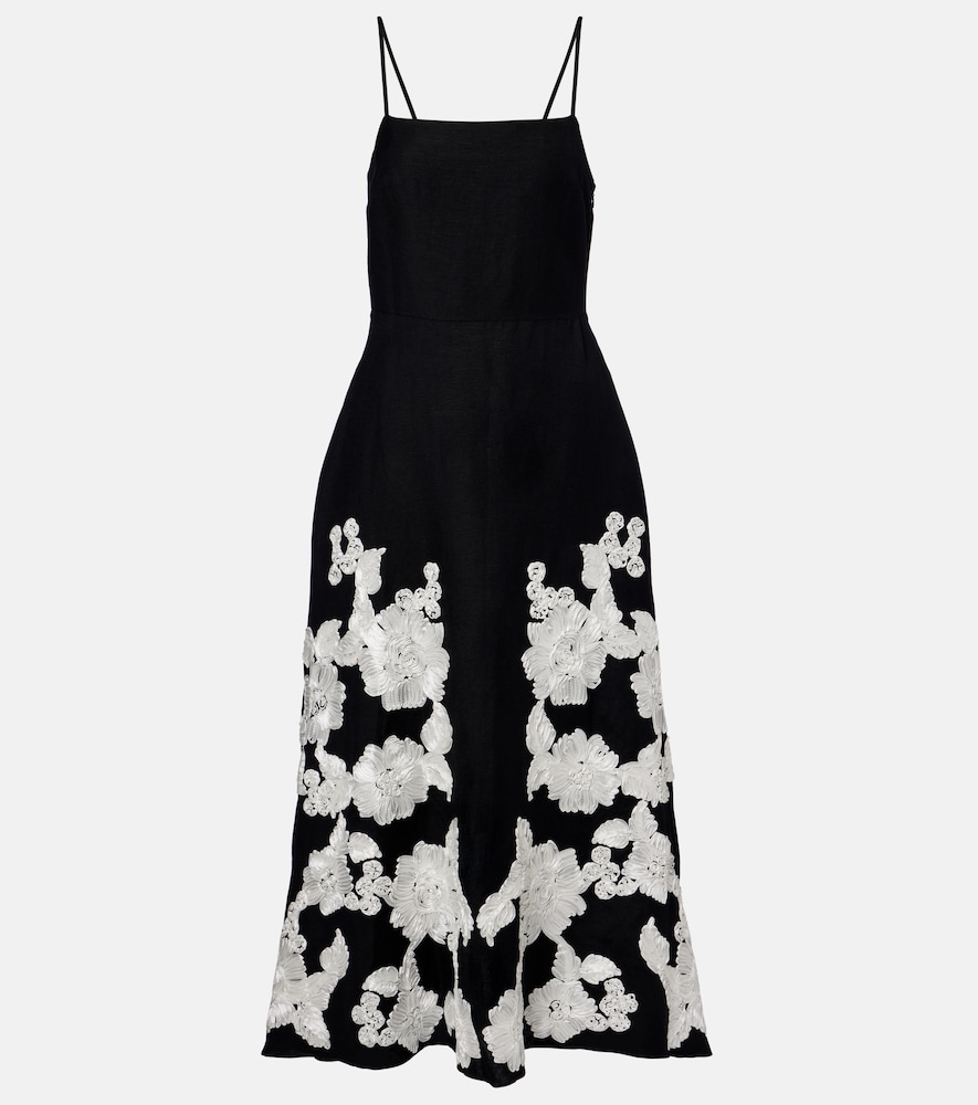 Simkhai Annabella linen-blend midi dress
