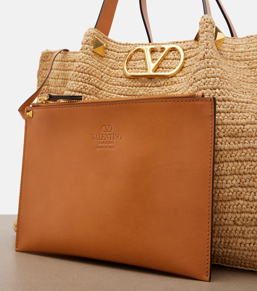 Garavani Vlogo Medium Raffia Tote Bag