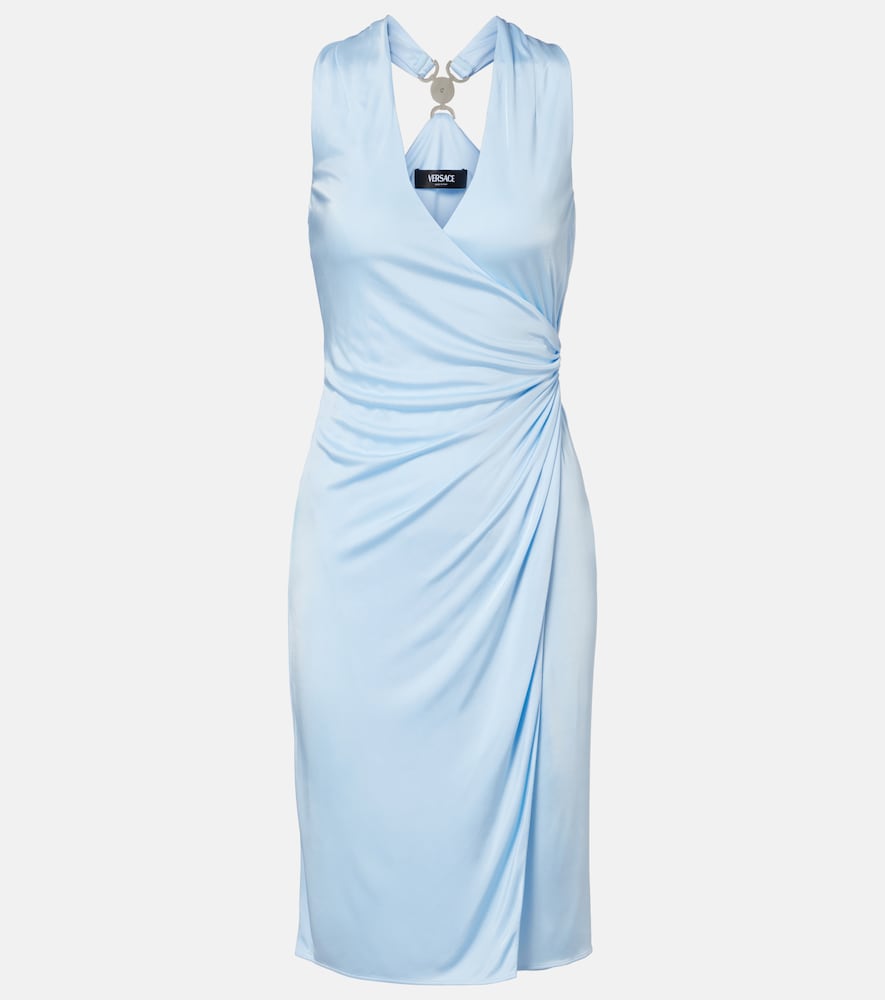 Versace Donna Abito Corto Medusa '95 In Jersey Blu It Taglia 48- Mytheresa