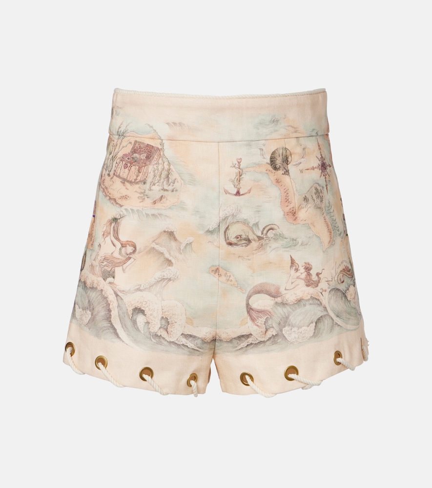 Zimmermann Printed linen shorts