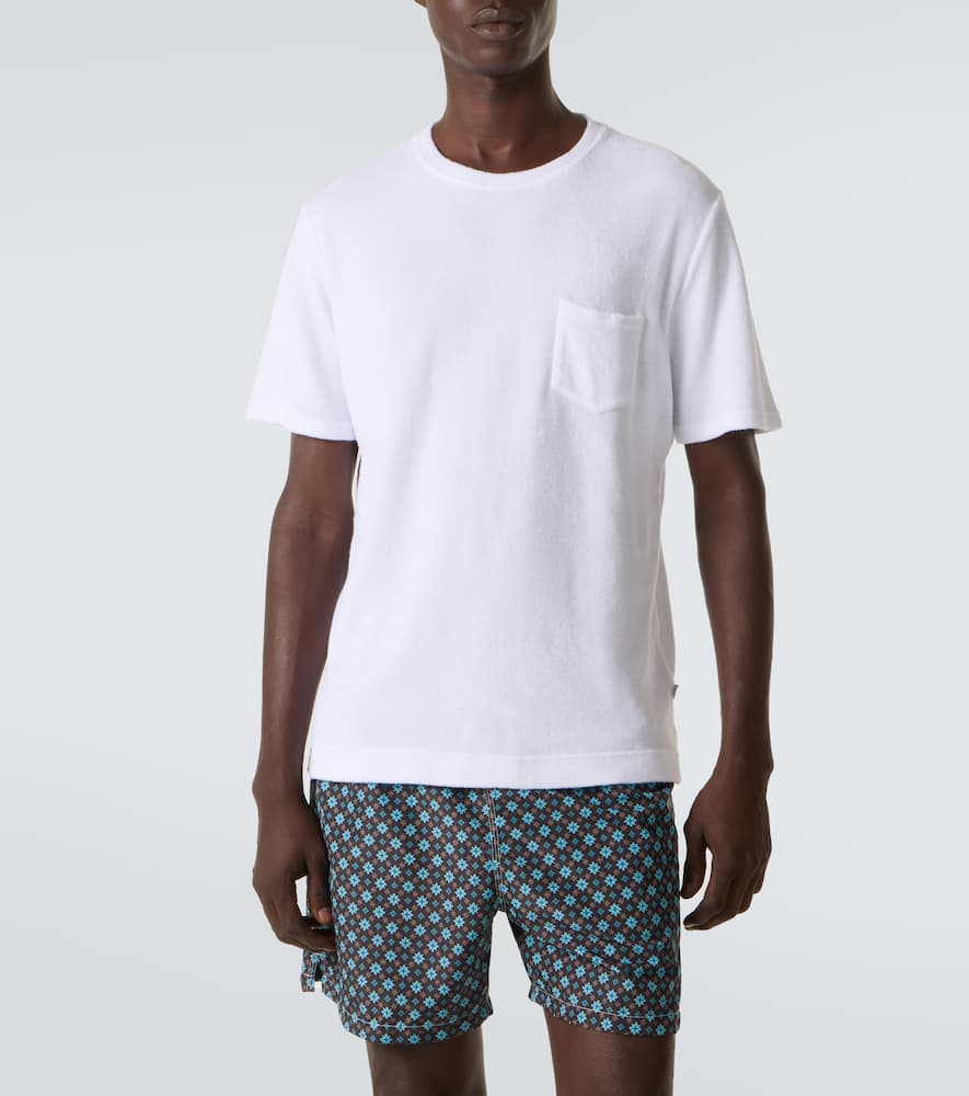 Fedeli Extreme Cotton Terry Polo T-shirt In White