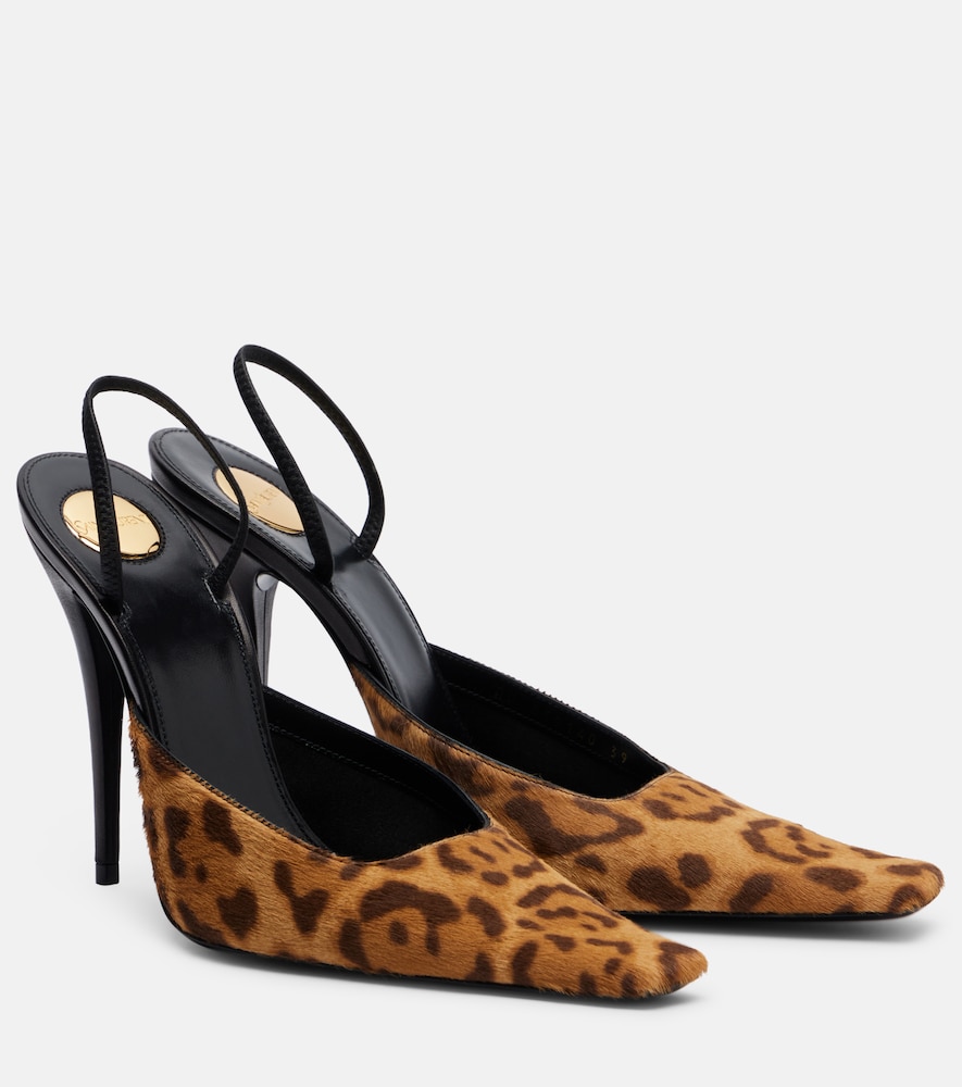 Saint Laurent Tuileries calf hair slingback pumps