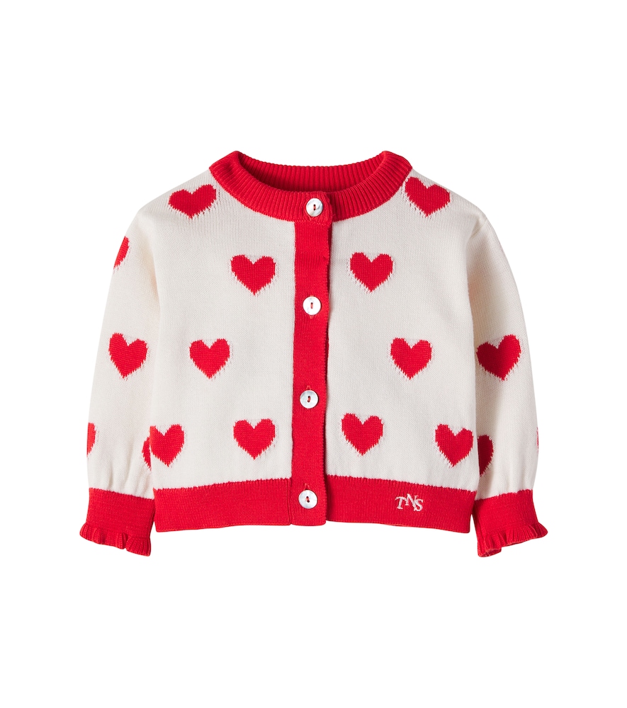 The New Society Red Baby Maqui Cotton Jacquard Cardigan M Size 24 - Mytheresa