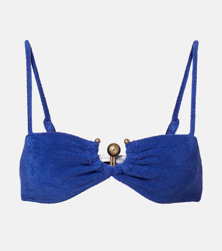 Christopher Esber Cotton-blend Terry Bra Top In Blue