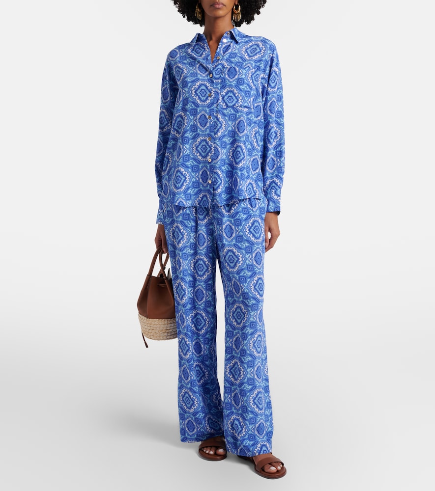  Heidi Klein Heidi Klein Mykonos Printed Silk Wide-leg Pants 