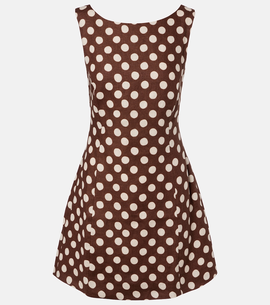 Faithfull Lydie Polka Dot Linen Minidress