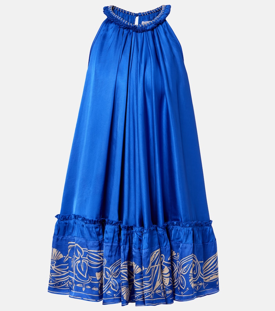 Poupette St Barth Cleo embellished floral satin minidress
