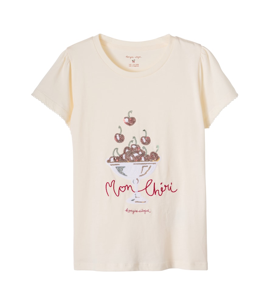 Konges Slojd White Famo Sequined Cotton Jersey T-Shirt Y 5/6 - Mytheresa