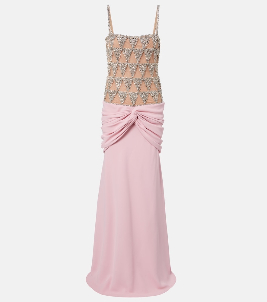 Costarellos Embellished draped gown