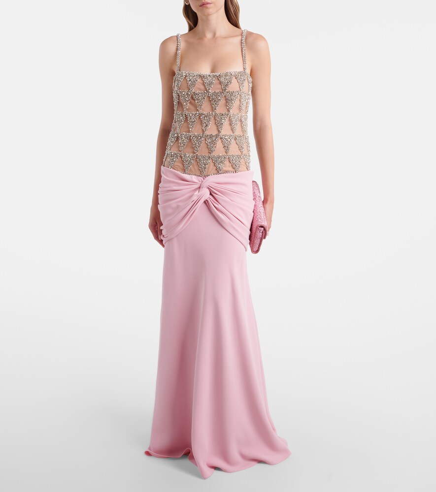 Costarellos Embellished draped gown