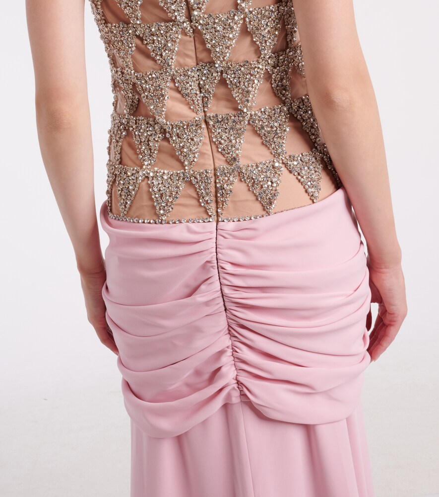  Costarellos Costarellos Embellished Draped Gown 