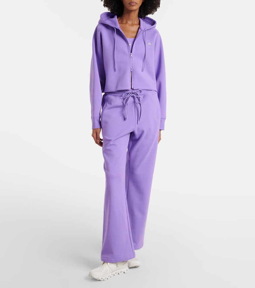 Adidas by Stella McCartney Logo cropped cotton-blend hoodie