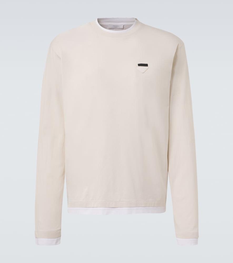 Prada Layered cotton jersey T-shirt