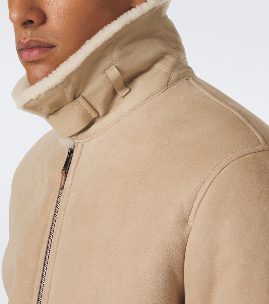 Shearling-Trimmed Suede Blouson Jacket