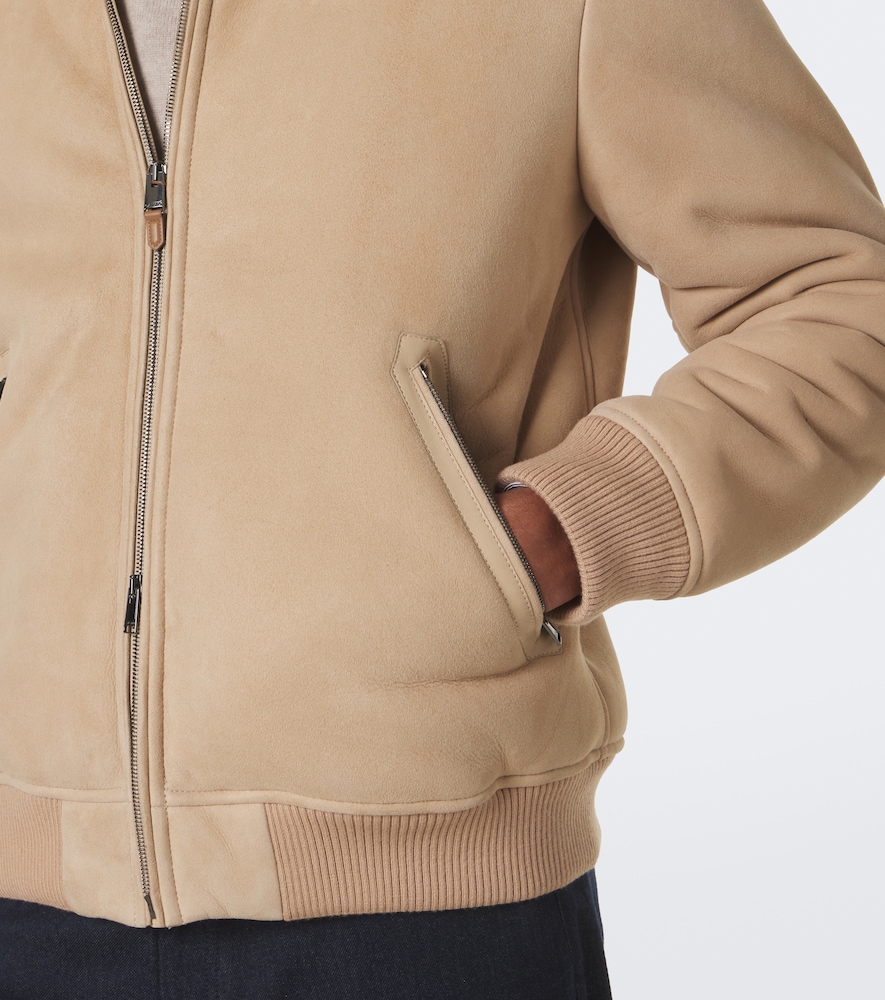 Shearling-Trimmed Suede Blouson Jacket