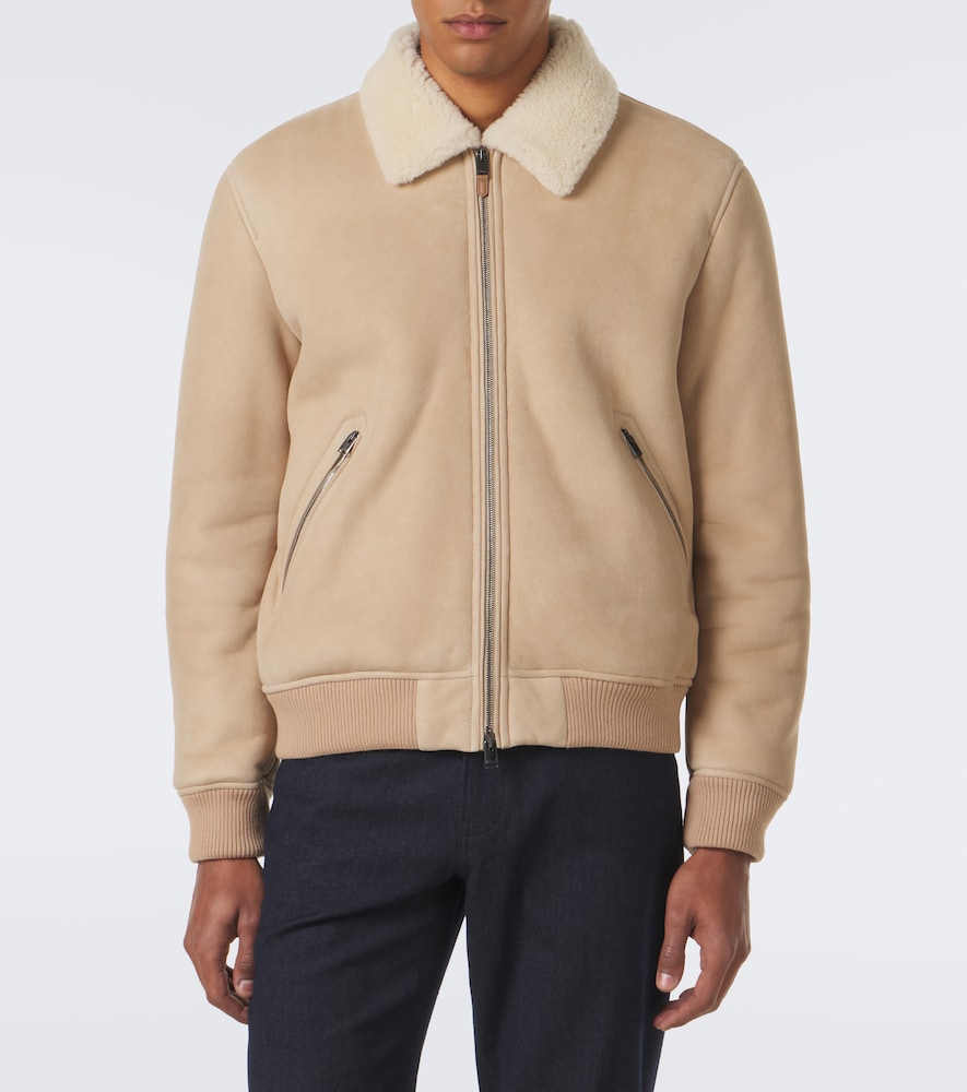 Shearling-Trimmed Suede Blouson Jacket