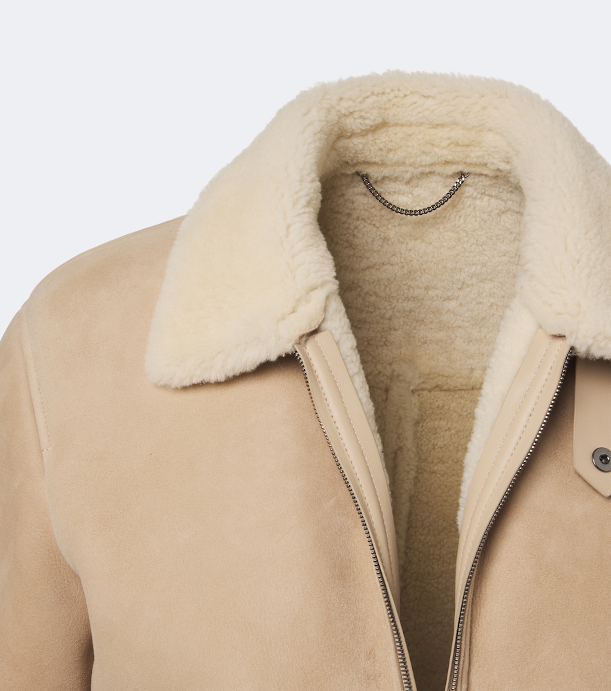 Shearling-Trimmed Suede Blouson Jacket