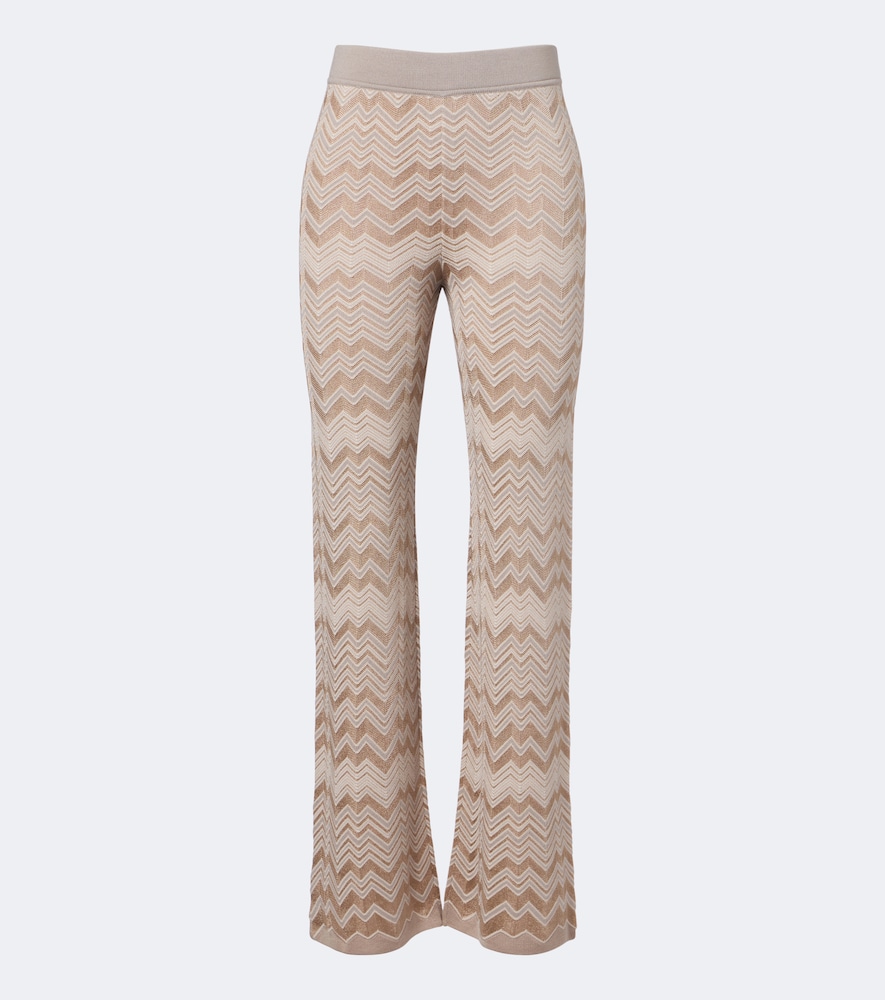 Missoni Zigzag Flared Pants In Beige