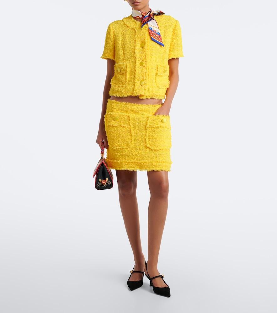 Dolce&Gabbana Cotton-Blend Tweed Miniskirt
