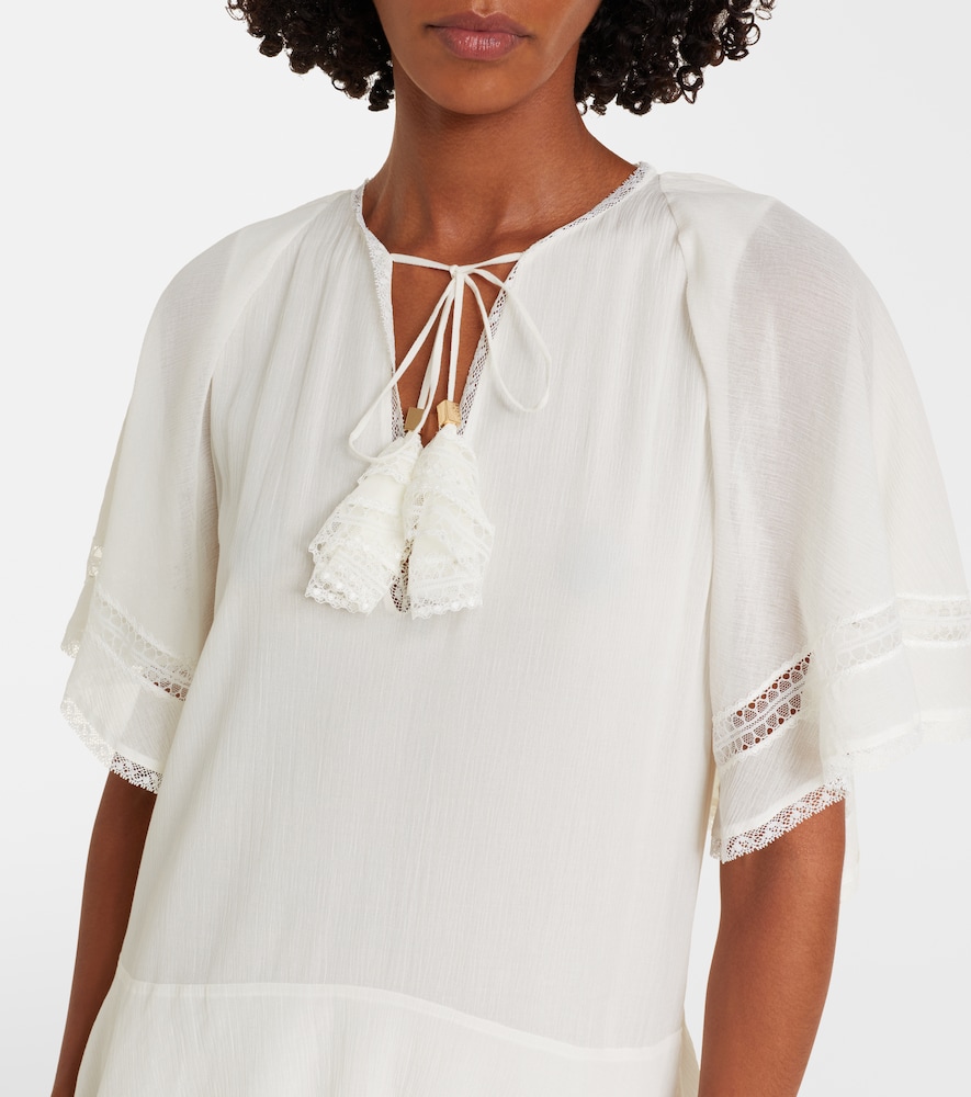  Dorothee Schumacher Dorothee Schumacher Robe Midi Dreamful En Coton Et Soie à Dentelle 