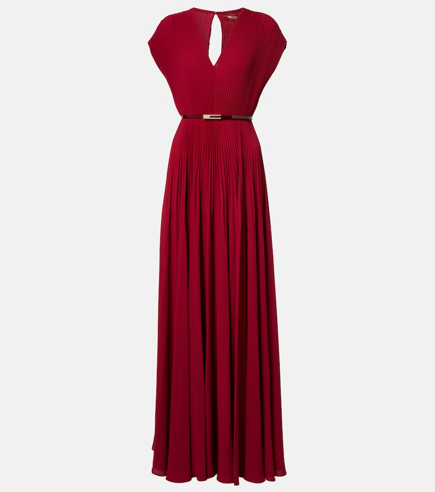Max Mara Women's Red Elegante Plisse Georgette Gown UK Size 4 - Mytheresa