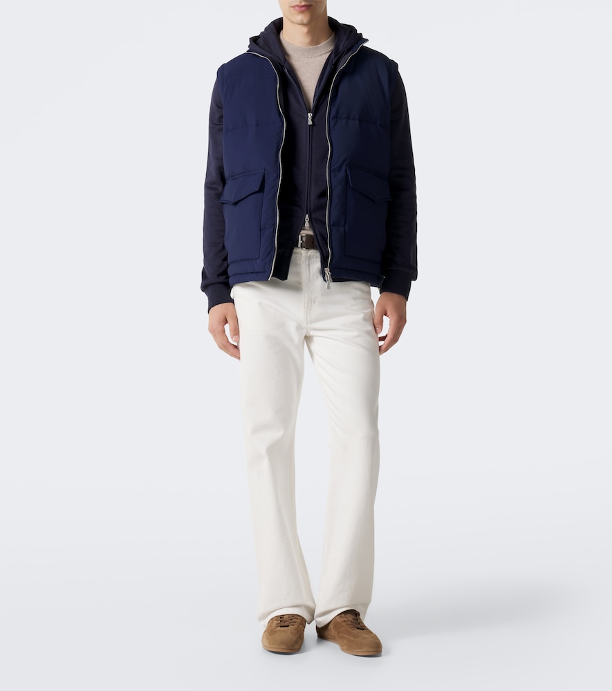 Silk And Cotton-Blend Zip-Up Hoodie