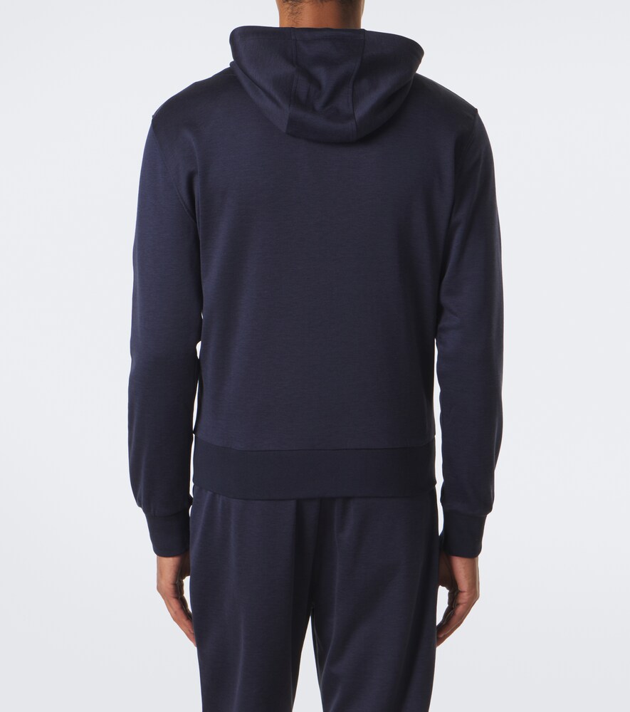 Silk And Cotton-Blend Zip-Up Hoodie