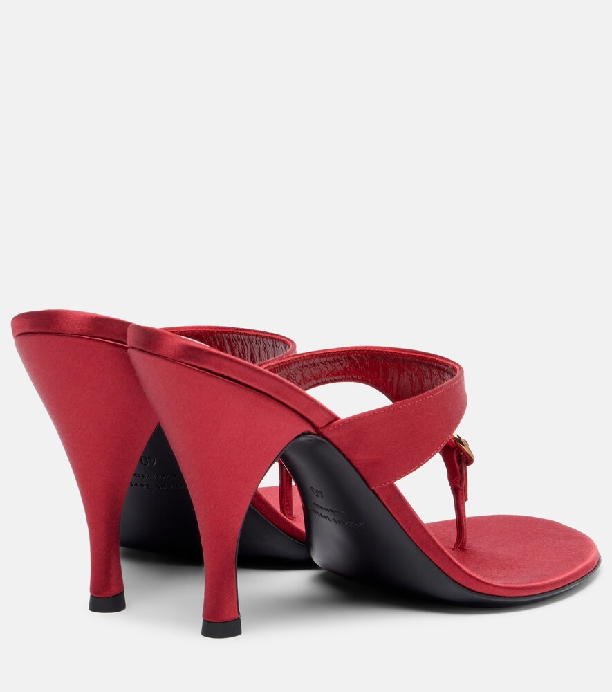 Kiss And Tell Embellished Satin Thong Sandals