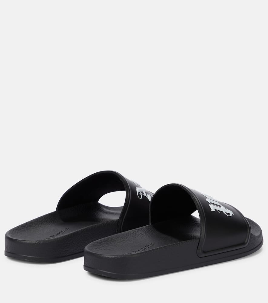 Shop Palm Angels Logo Slides In Black