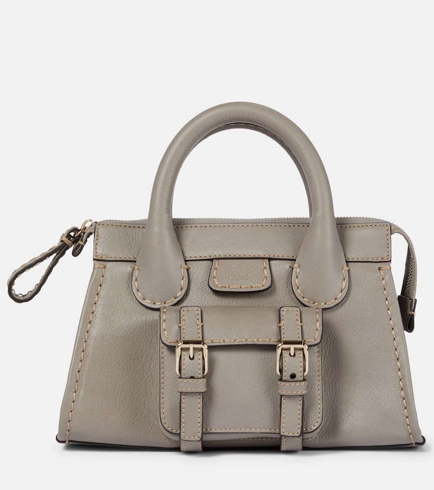 Chloé Mini Edith Leather Shoulder Bag In Cashmere Grey ModeSens