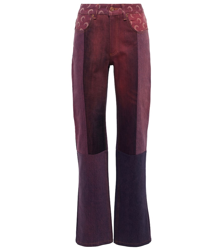 Marine Serre High-rise straight-leg jeans