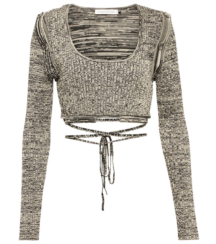 Christopher Esber Space-dyed convertible crop top