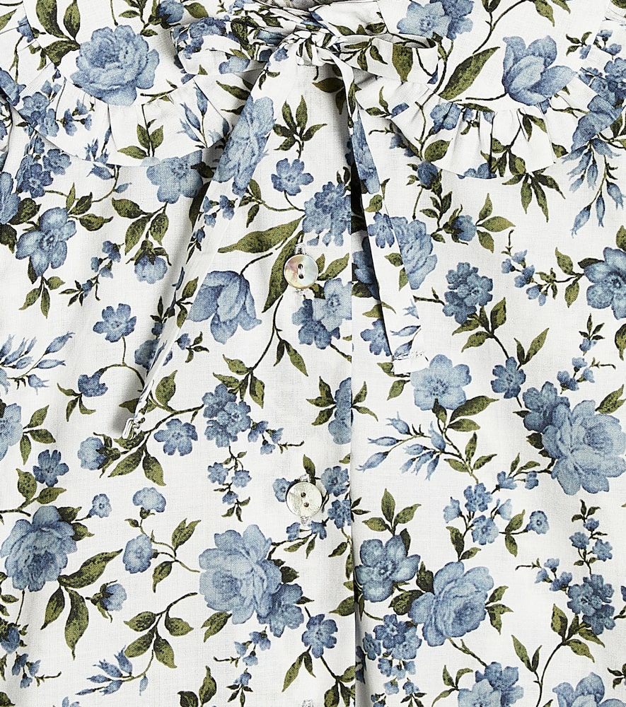 La Coqueta Baby Vanda Floral Cotton Shirt In Multicoloured