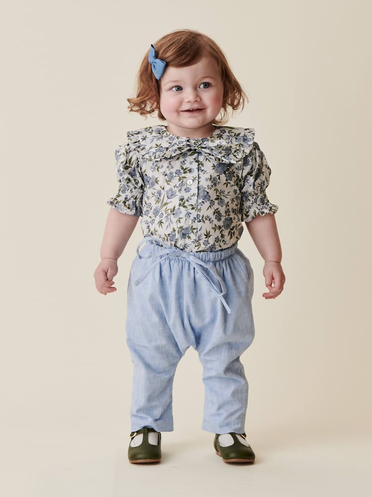 La Coqueta Baby Vanda Floral Cotton Shirt In Multicoloured