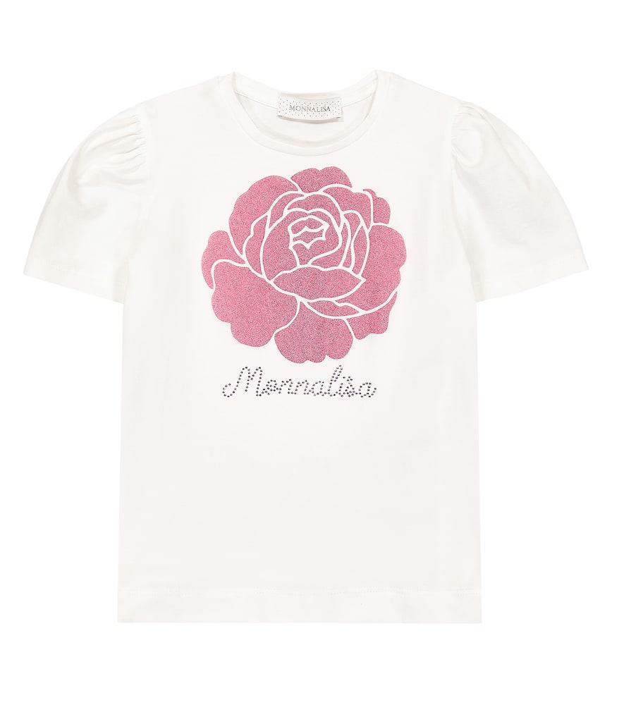 Monnalisa Printed cotton-blend jersey T-shirt