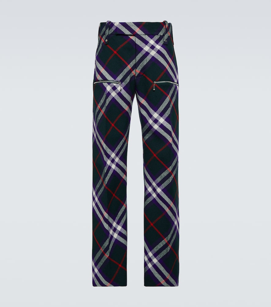 Burberry Plaid-check Straight-leg Trousers In Multicoloured