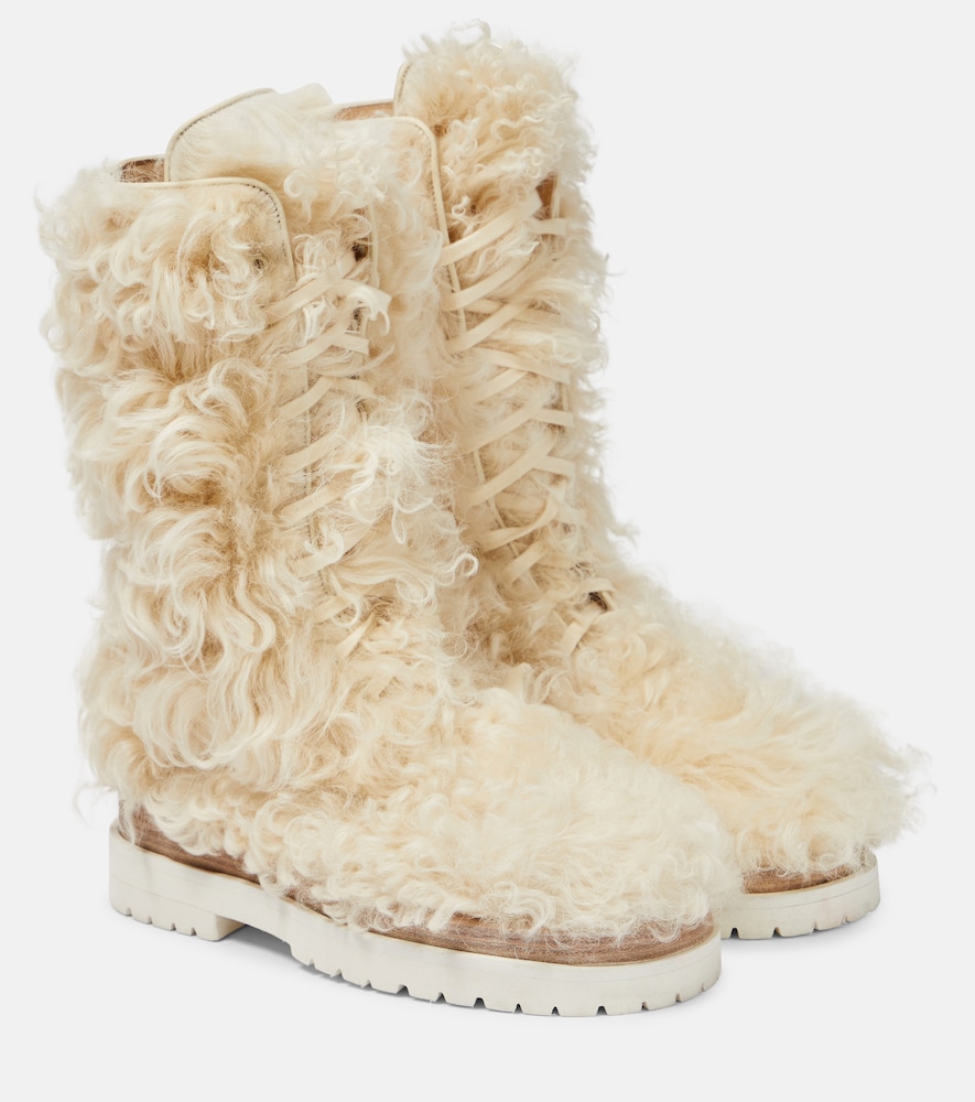 Magda Butrym Stivali stringati in shearling