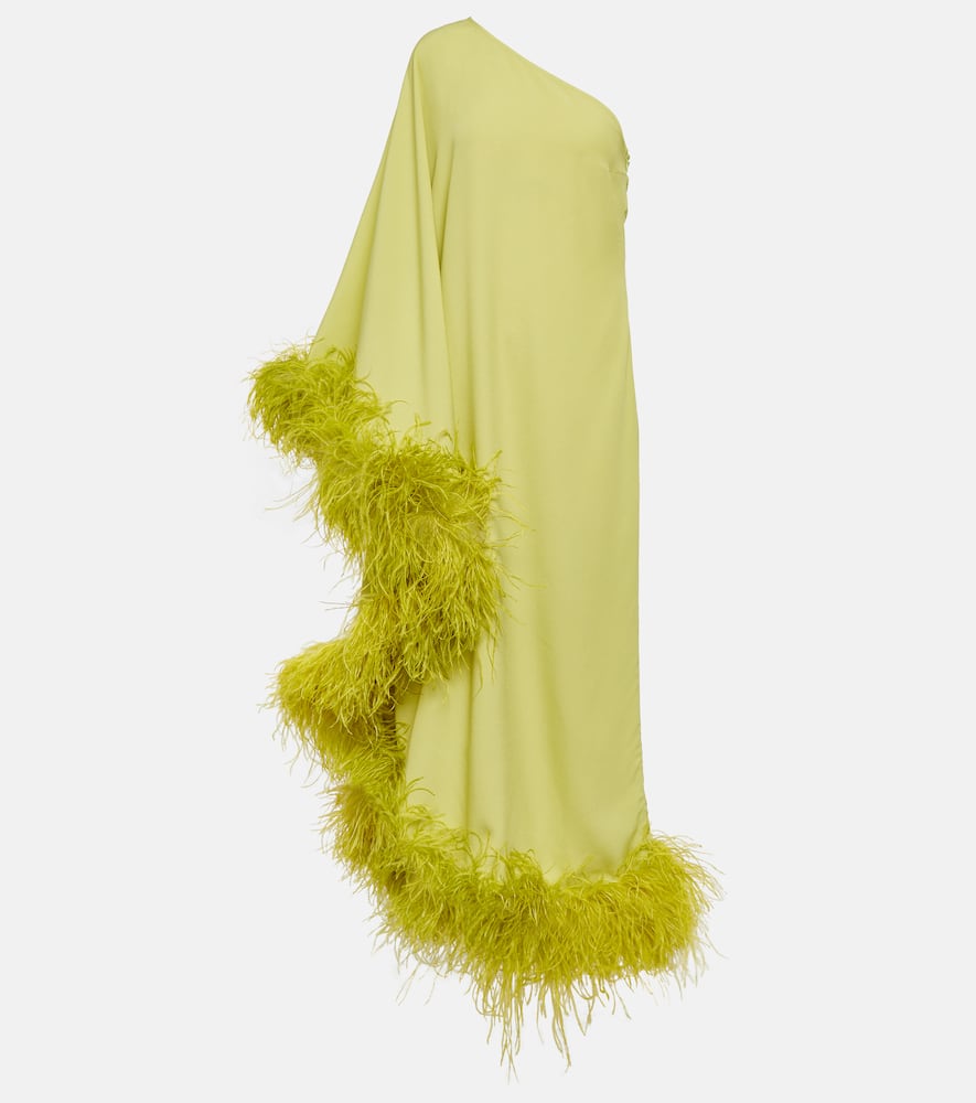 Taller Marmo Ubud feather-trimmed gown