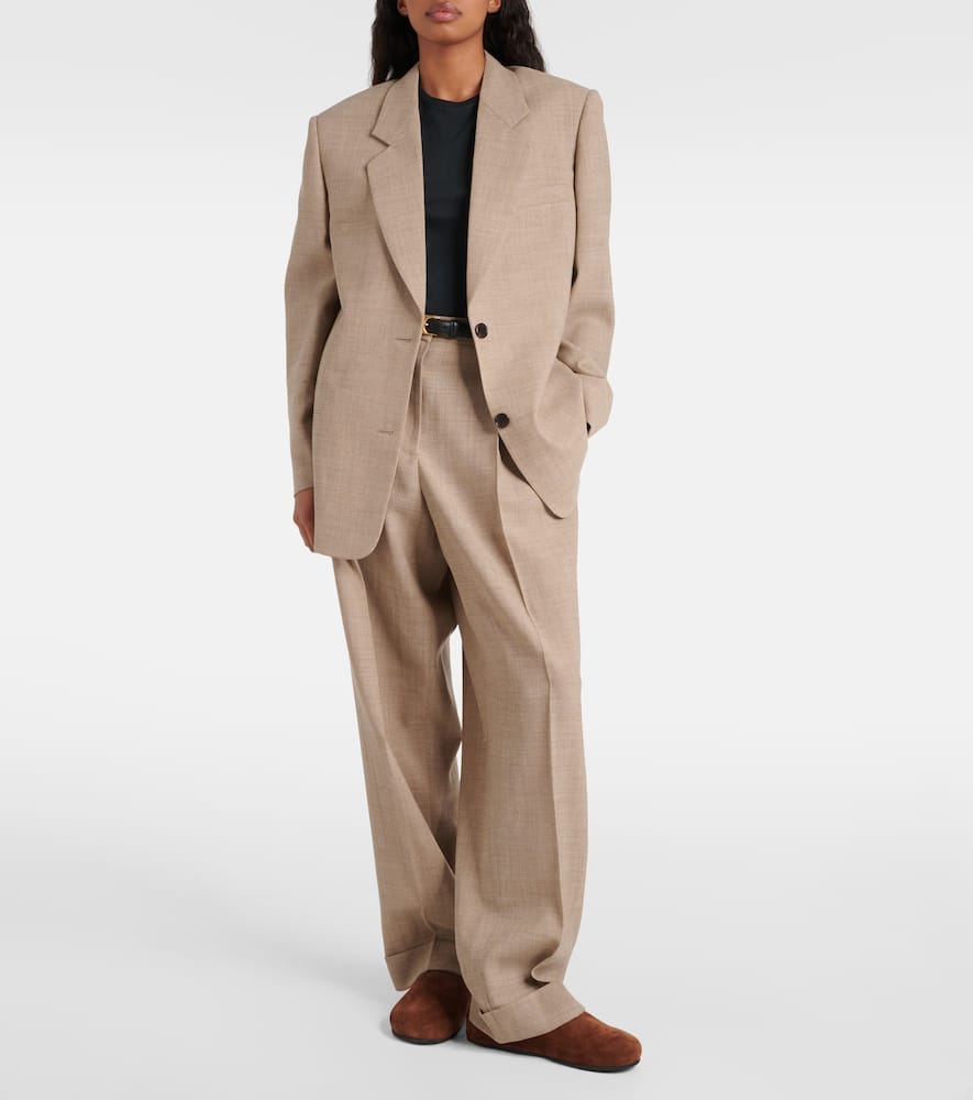 Shop The Row Tor Virgin Wool Wide-leg Pants In Beige